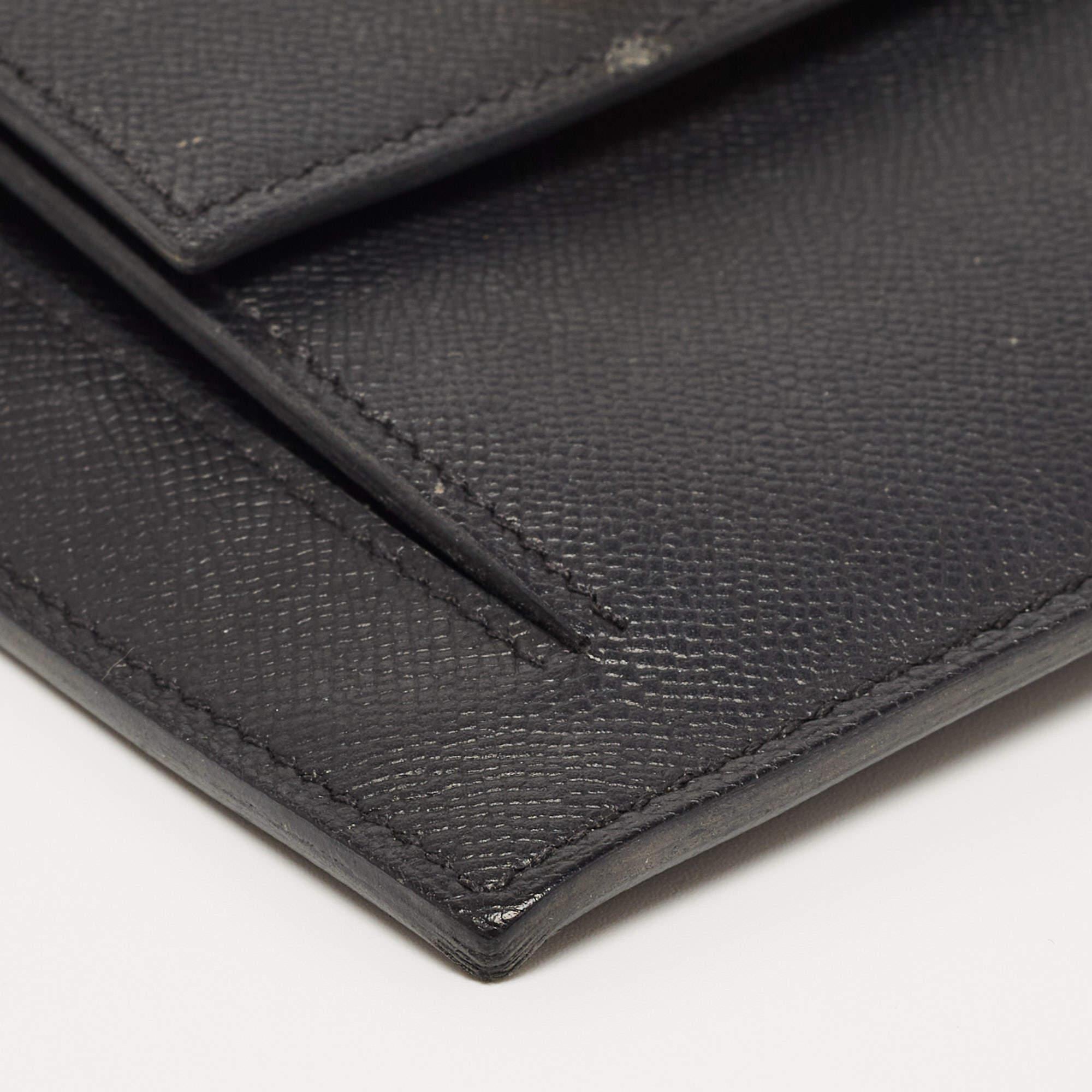 Hermes Black Epsom Leather Kelly Pocket Compact Wallet 2