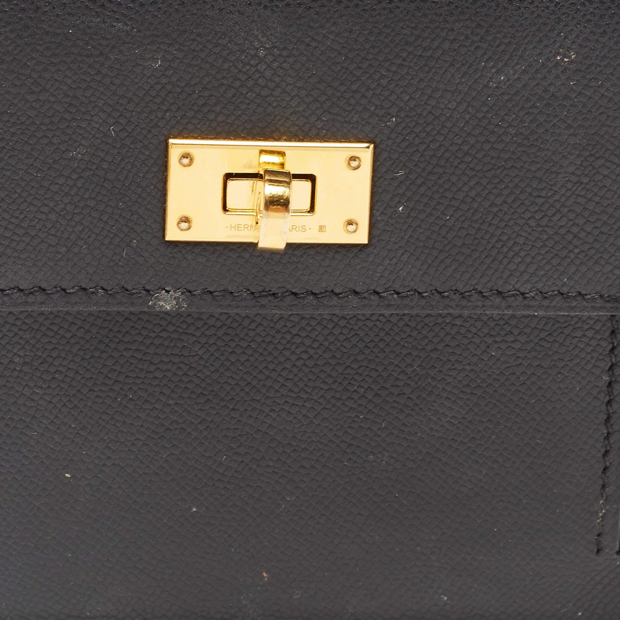 Hermes Black Epsom Leather Kelly Pocket Compact Wallet 3