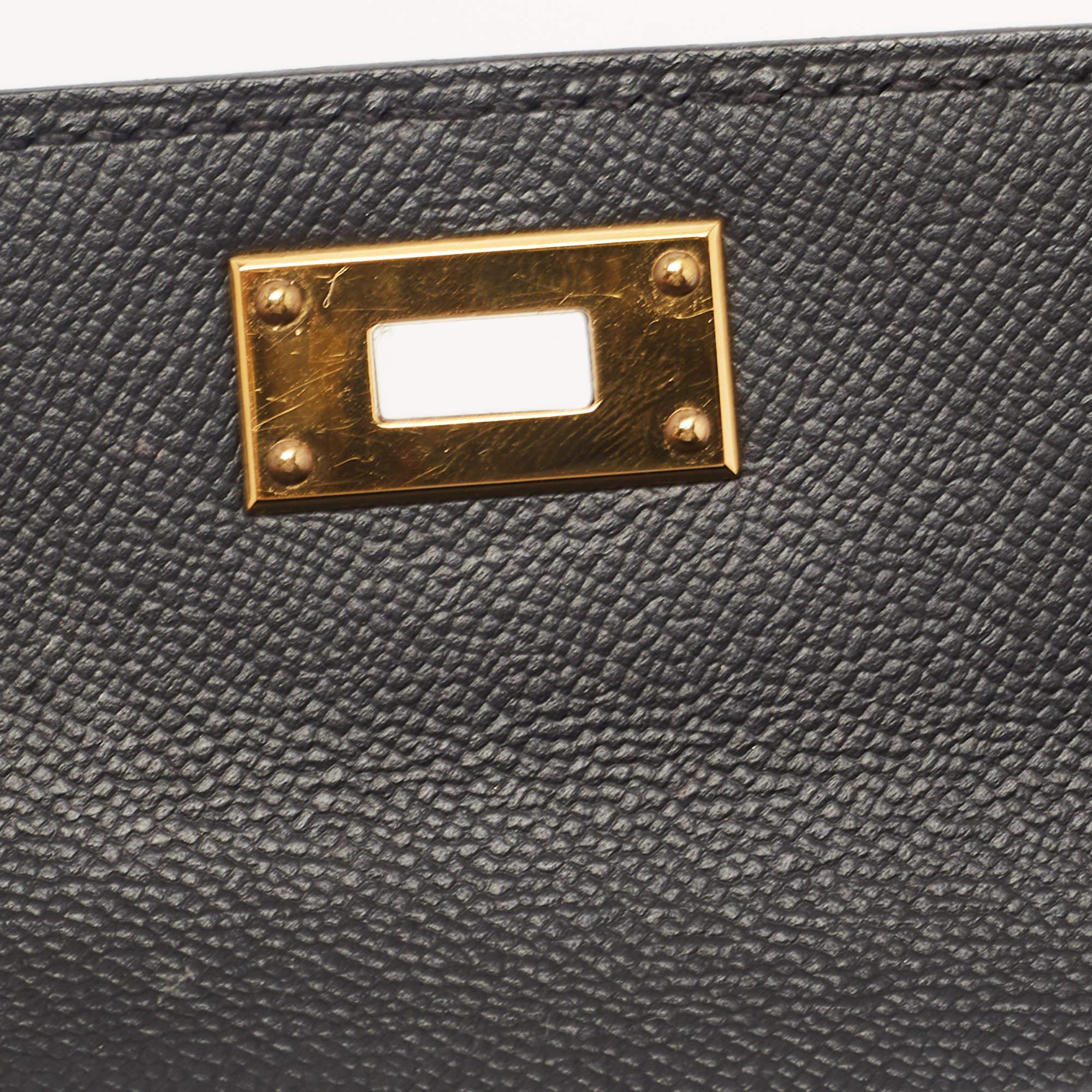 Hermes Black Epsom Leather Kelly Pocket Compact Wallet 4