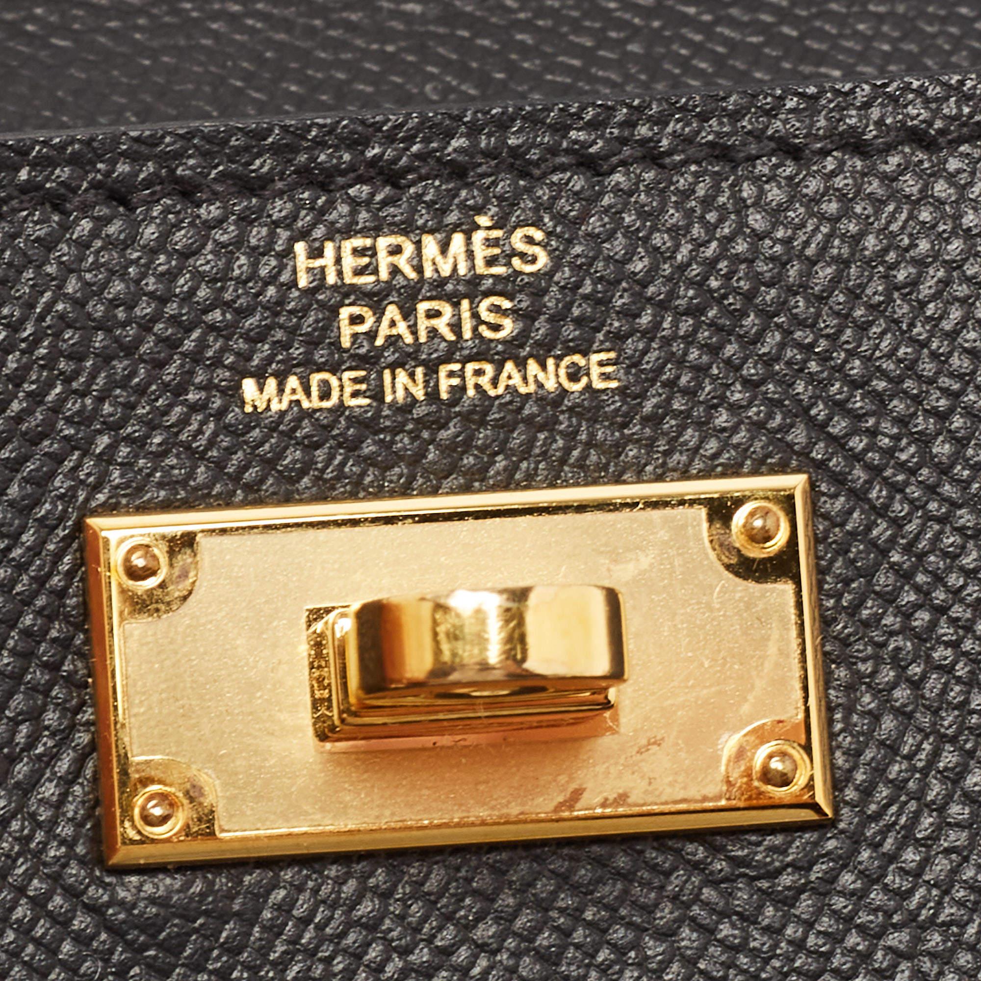 Hermes Black Epsom Leather Kelly Pocket Compact Wallet 5