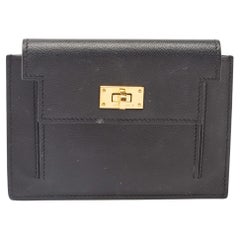 Hermes Black Epsom Leather Kelly Pocket Compact Wallet