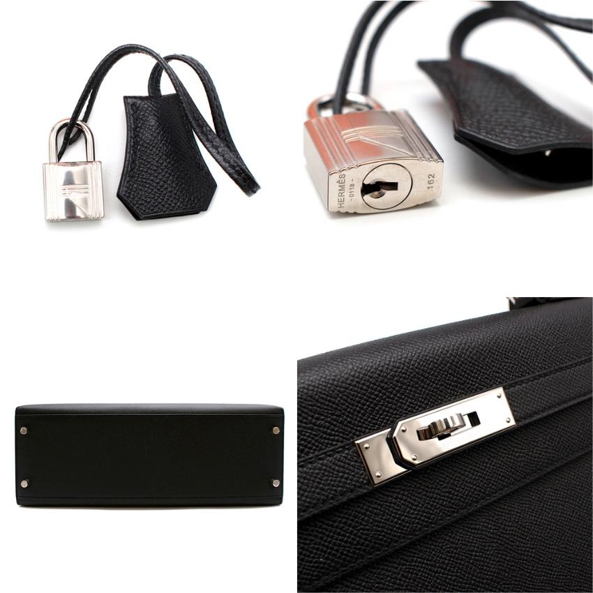 Hermes Black Epsom Leather Kelly Sellier 32 PHW 2