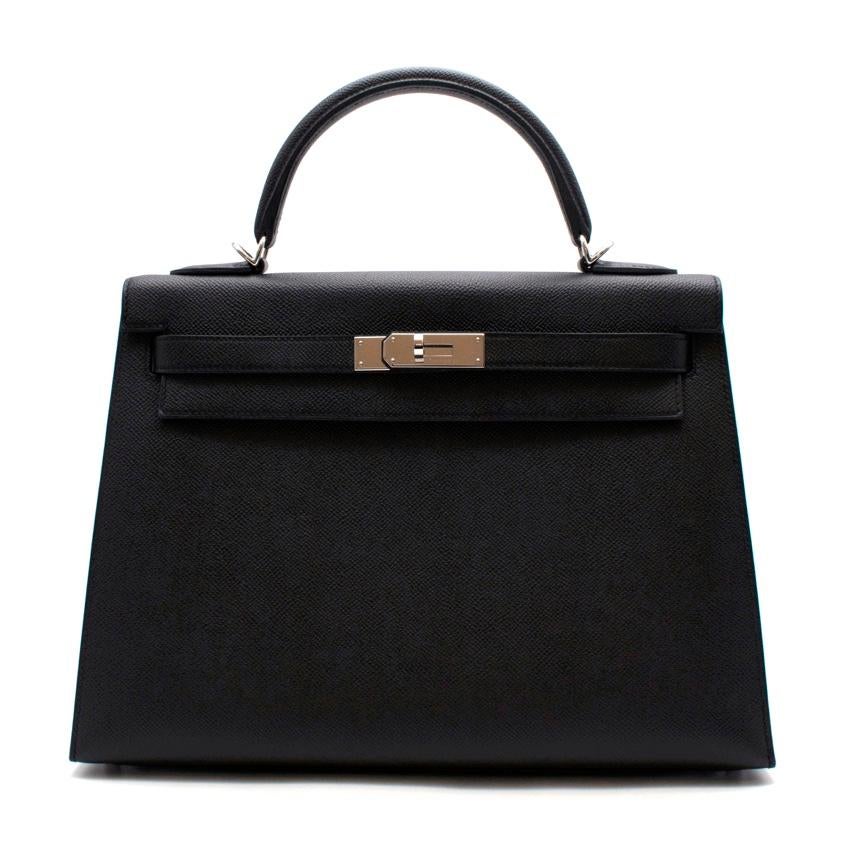 Hermes Black Epsom Leather Kelly Sellier 32 PHW

One of the most desirable and celebrated bag designs in the world the Hermes Kelly was designed in the 1930's. Renamed after Princess Grace of Monaco, it's timeless elegance and minimal style earned