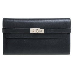 Hermes Black Epsom Leather Kelly Wallet