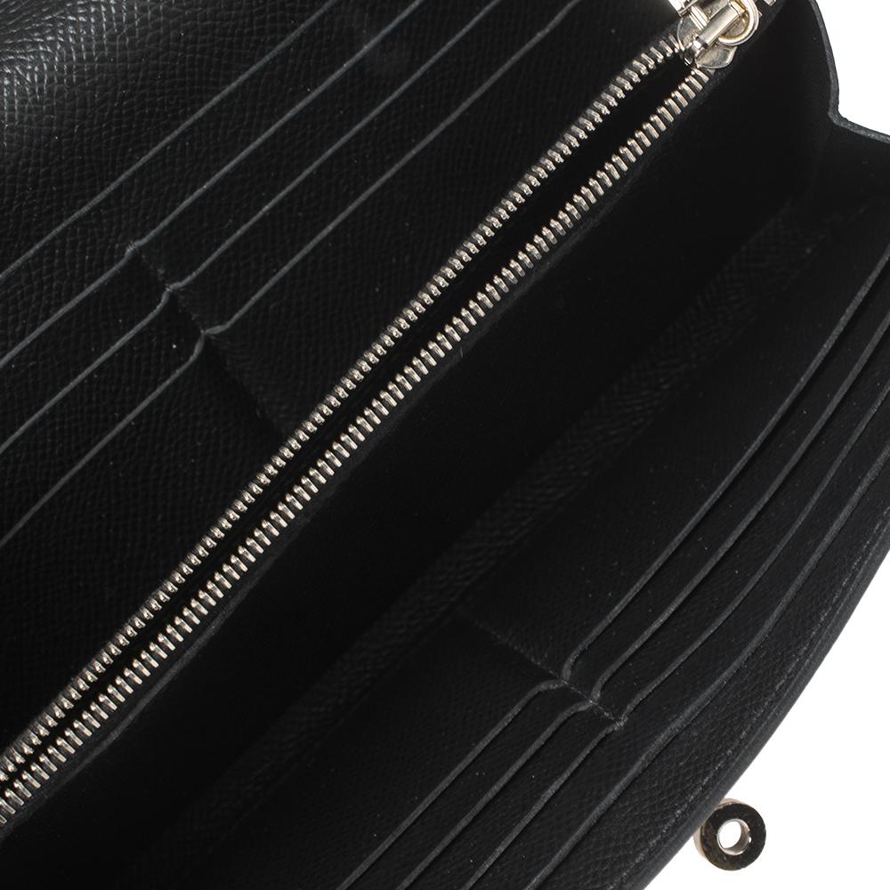 Hermes Black Epsom Leather Long Kelly Wallet 6