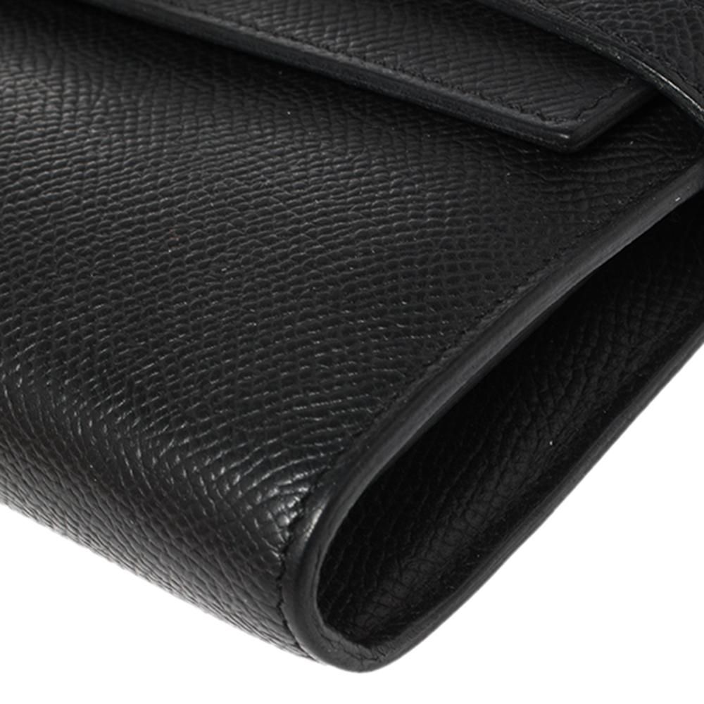 Hermes Black Epsom Leather Long Kelly Wallet 2