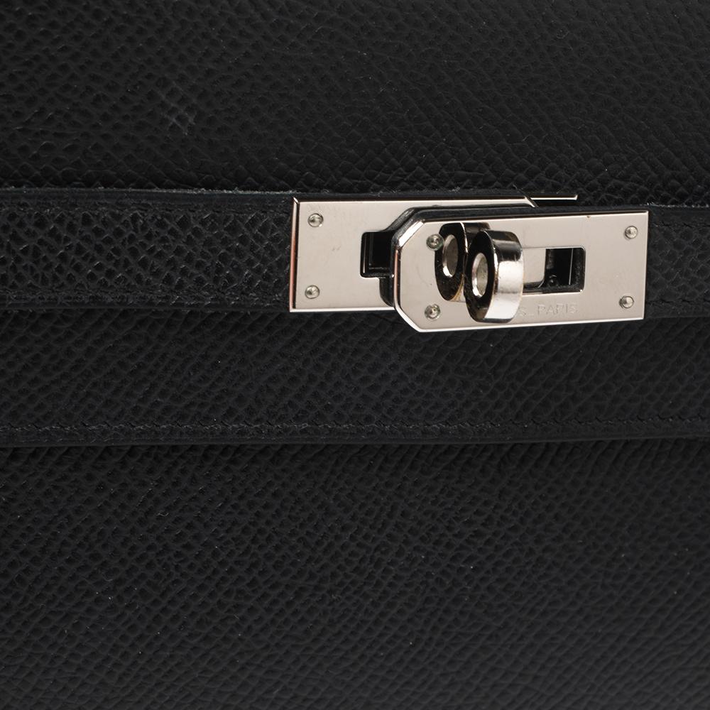 Hermes Black Epsom Leather Long Kelly Wallet 3