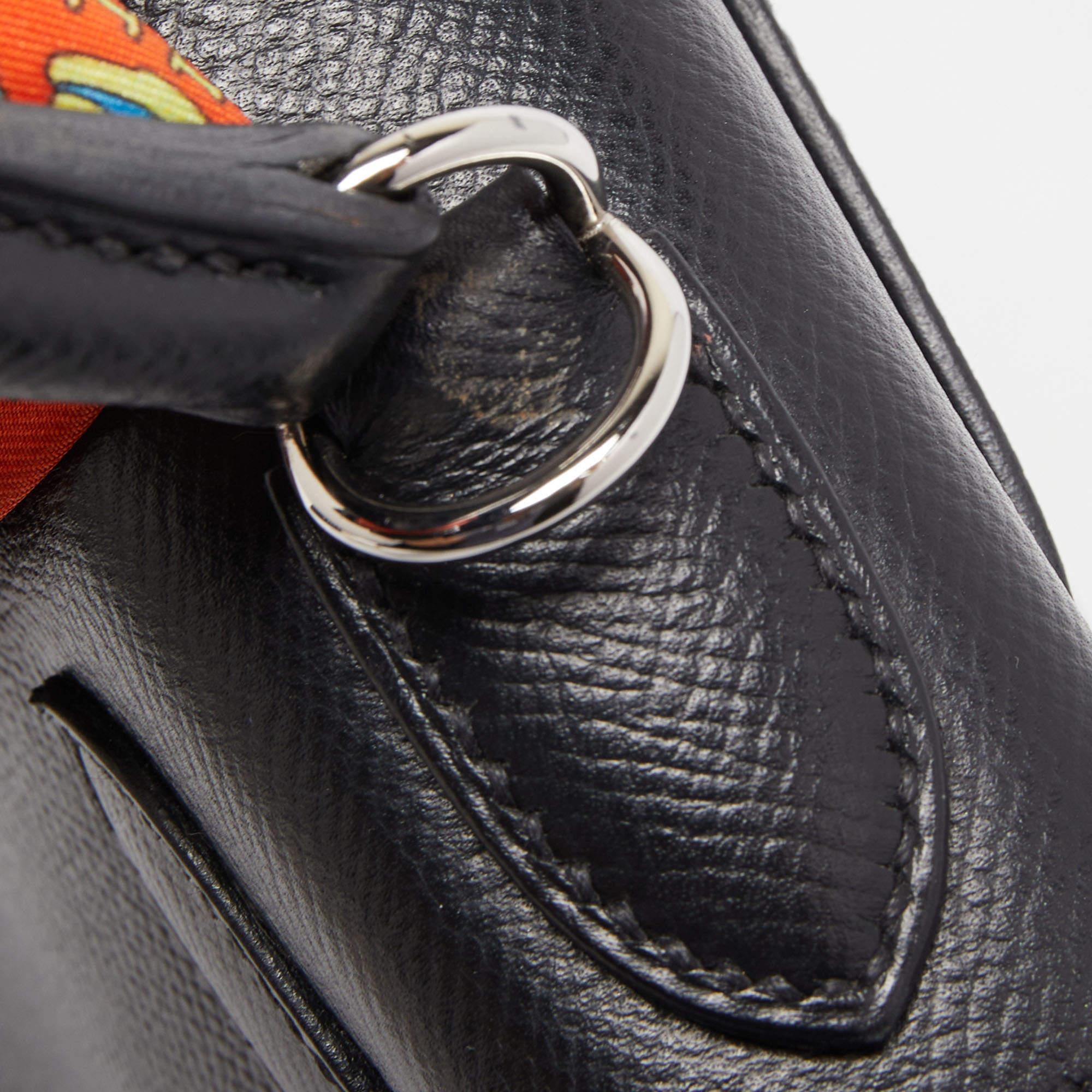 Hermes Black Epsom Leather Palladium Finish Kelly Sellier 28 Bag 7