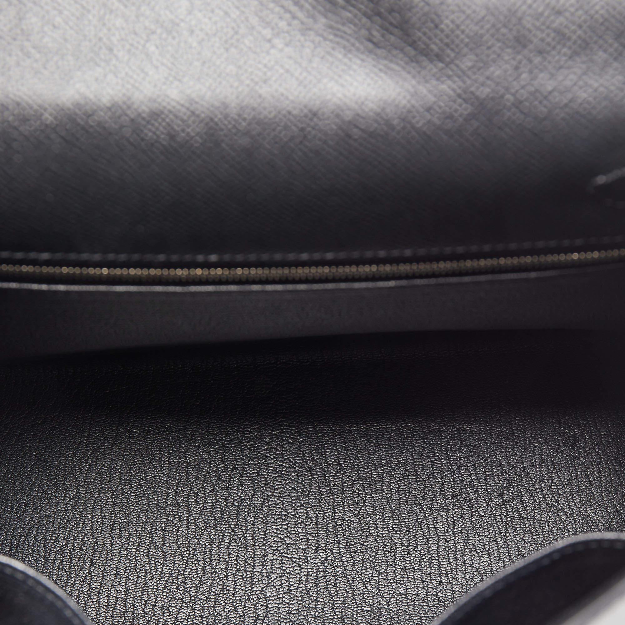 Hermes Black Epsom Leather Palladium Finish Kelly Sellier 28 Bag 10