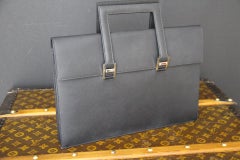Hermès Black Epsom Leather Portfolio Briefcase with Palladium Hardware