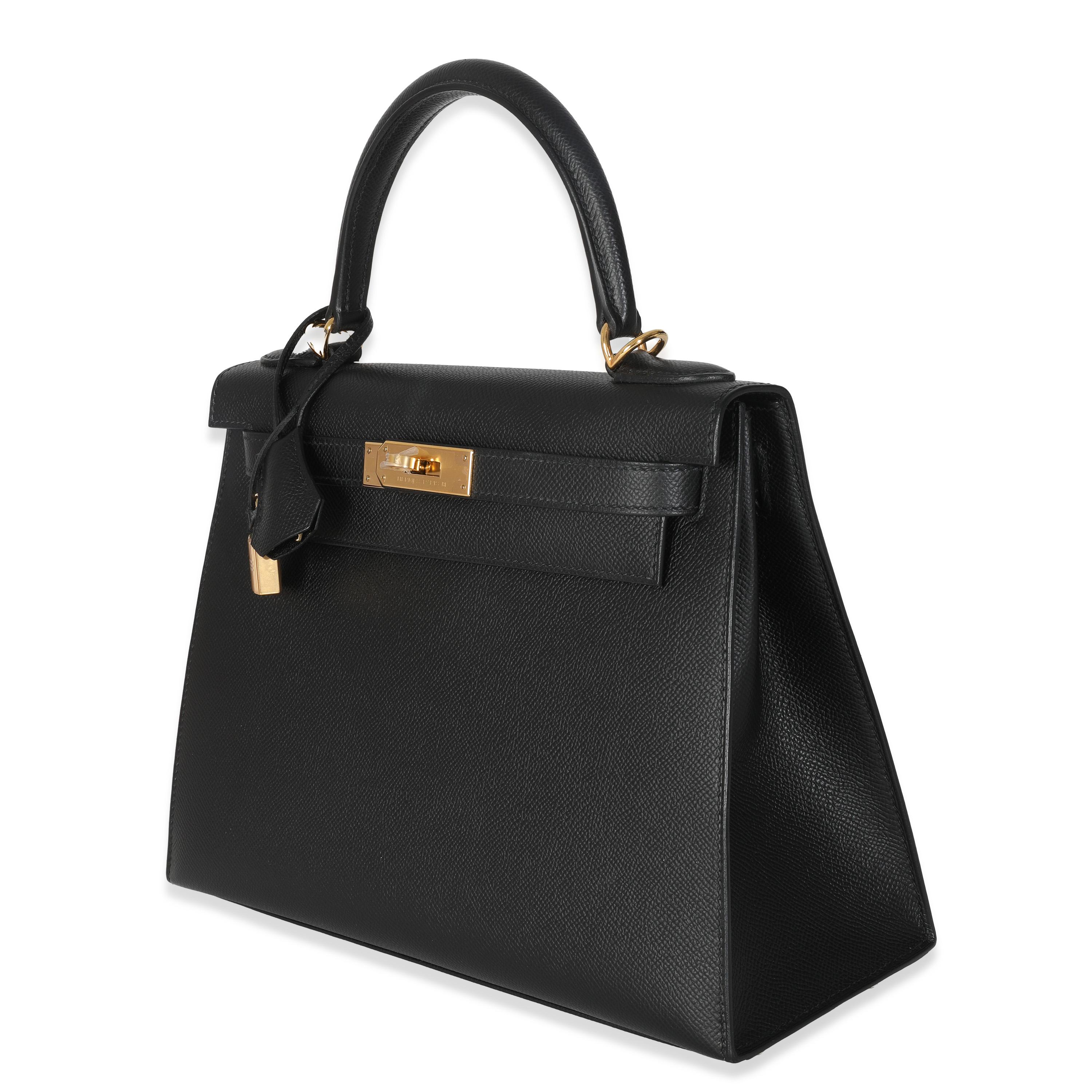 Nero Hermès Black Epsom Sellier Kelly 28 GHW in vendita