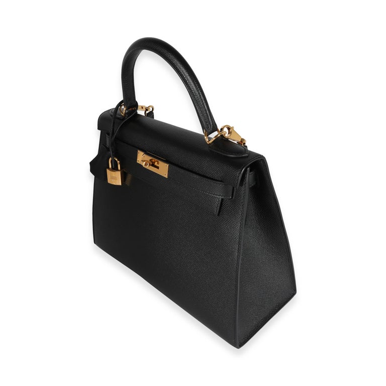 Women's Hermès Black Epsom Sellier Kelly 28 GHW For Sale