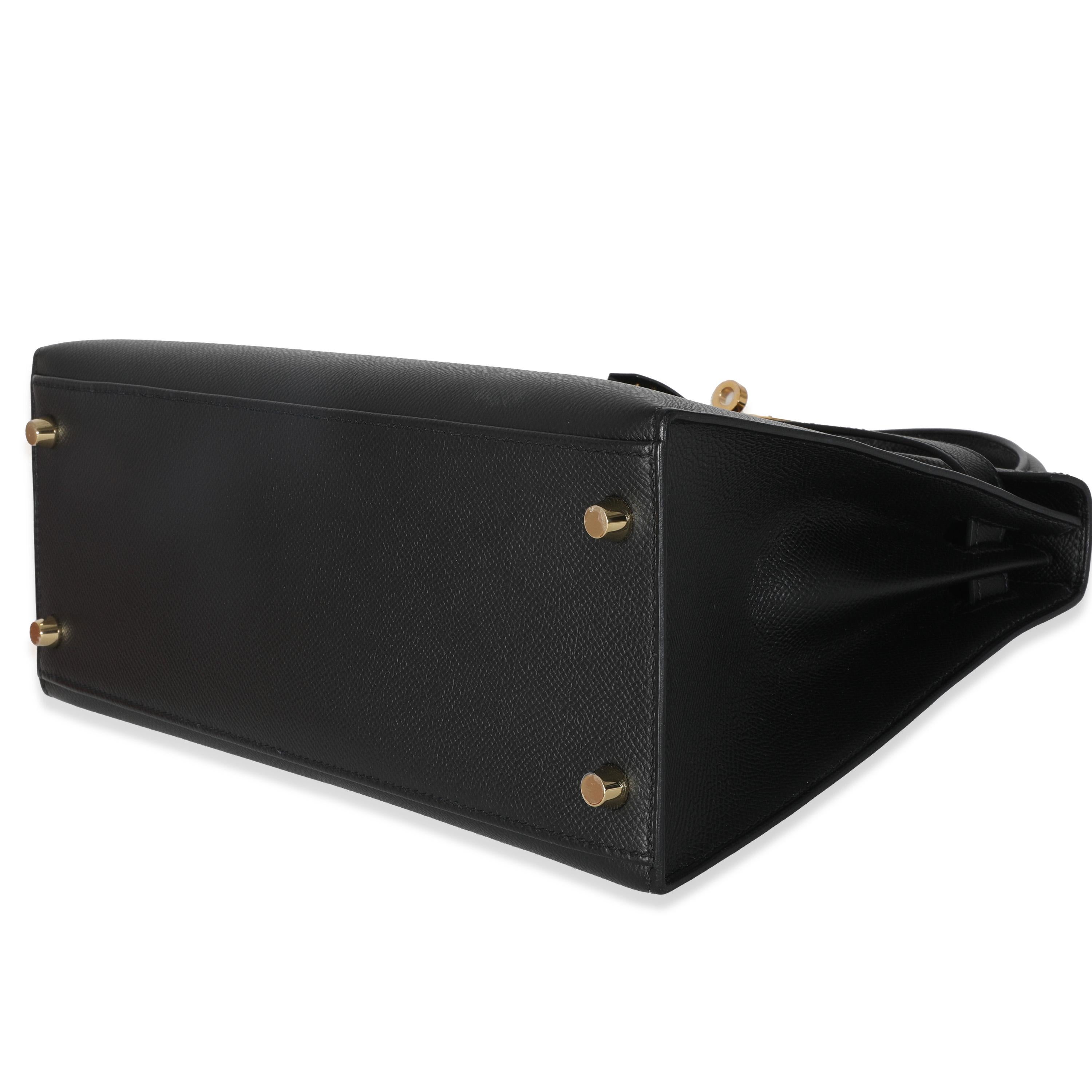 Hermès Black Epsom Sellier Kelly 28 GHW in vendita 2