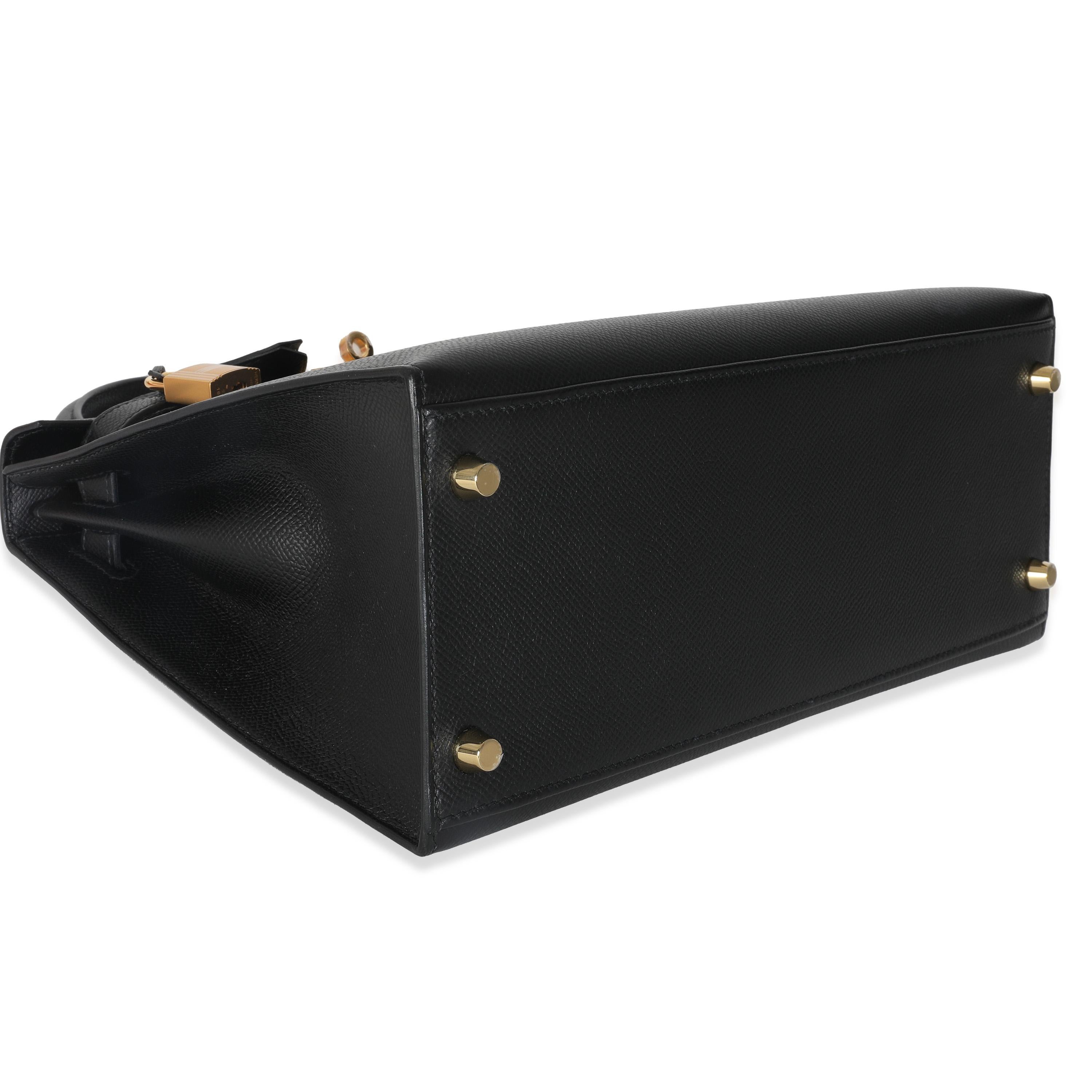 Hermès Black Epsom Sellier Kelly 28 GHW in vendita 3