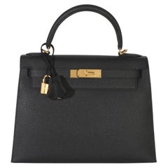 Hermès Black Epsom Sellier Kelly 28 PHW