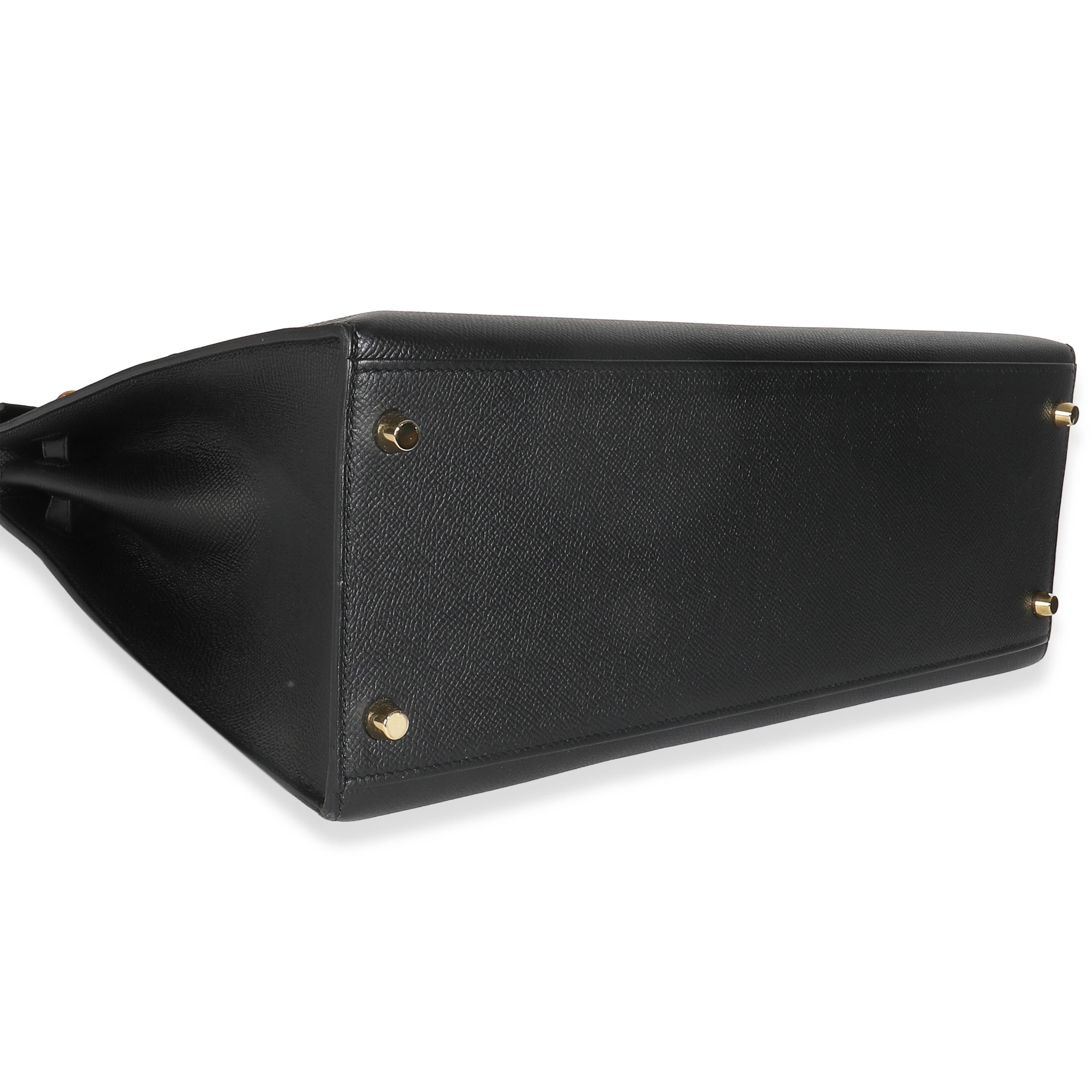 Hermès Schwarz Epsom Sellier Kelly 35 GHW im Zustand „Hervorragend“ im Angebot in New York, NY