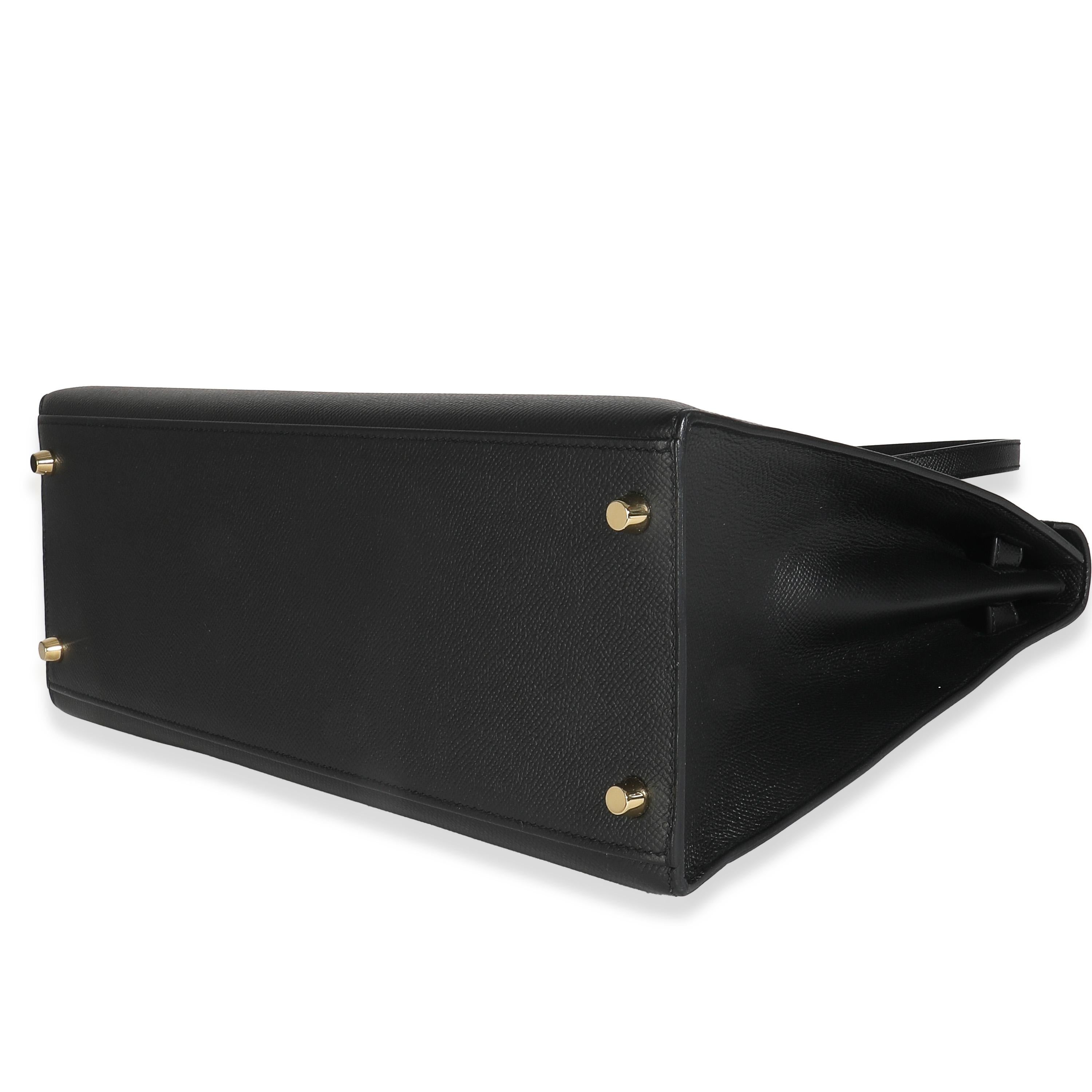 Hermès Schwarz Epsom Sellier Kelly 35 GHW für Damen oder Herren im Angebot