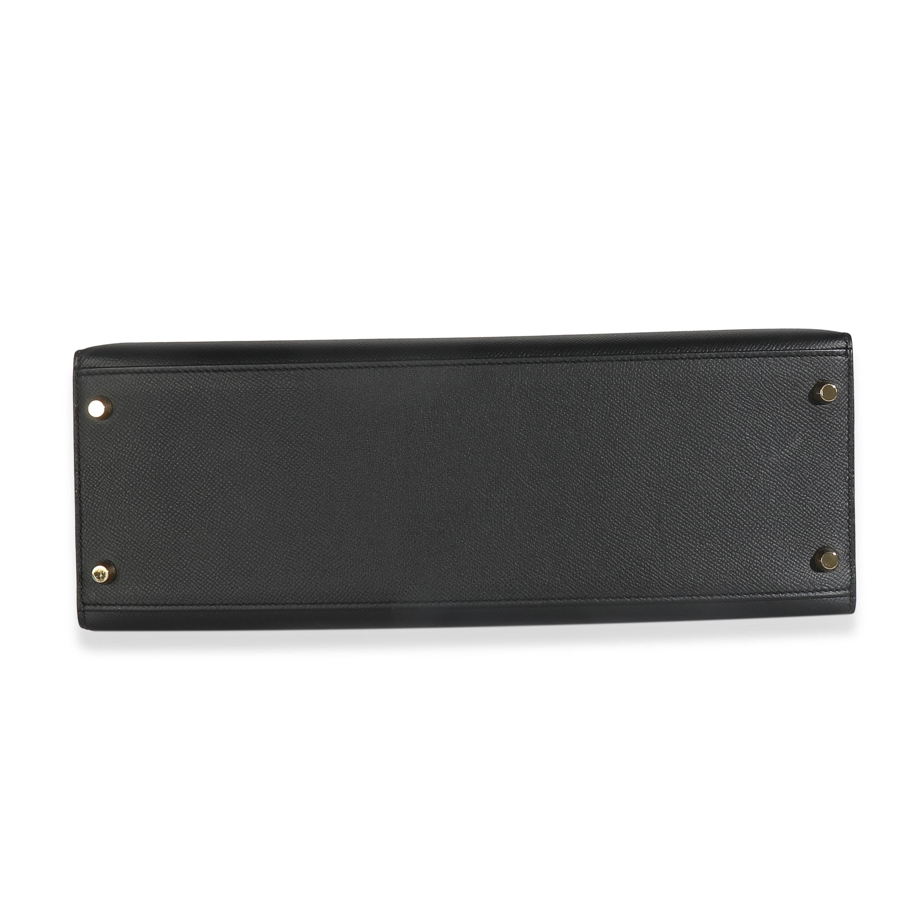 Hermès Schwarz Epsom Sellier Kelly 35 GHW im Angebot 1
