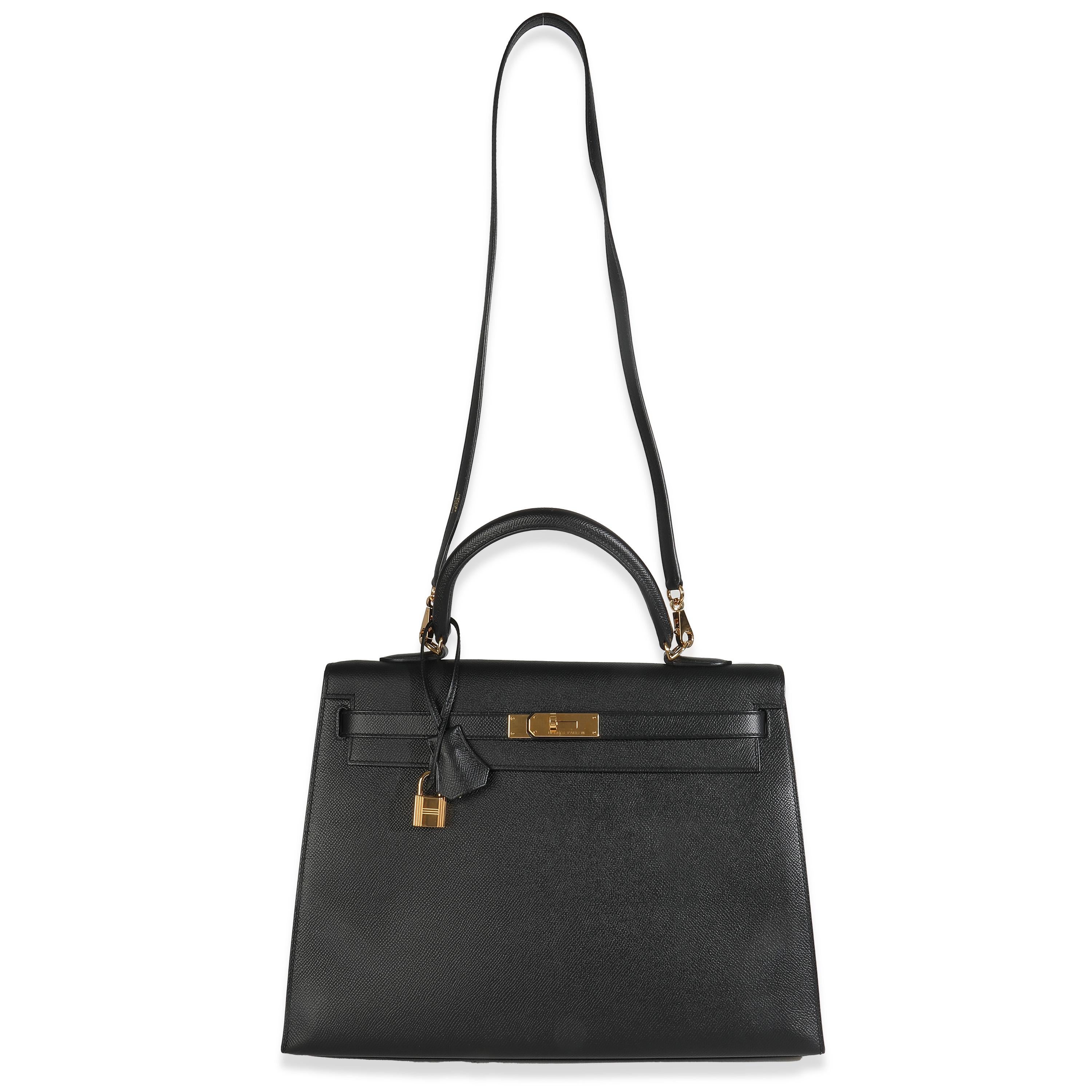 Hermès Schwarz Epsom Sellier Kelly 35 GHW im Angebot 2