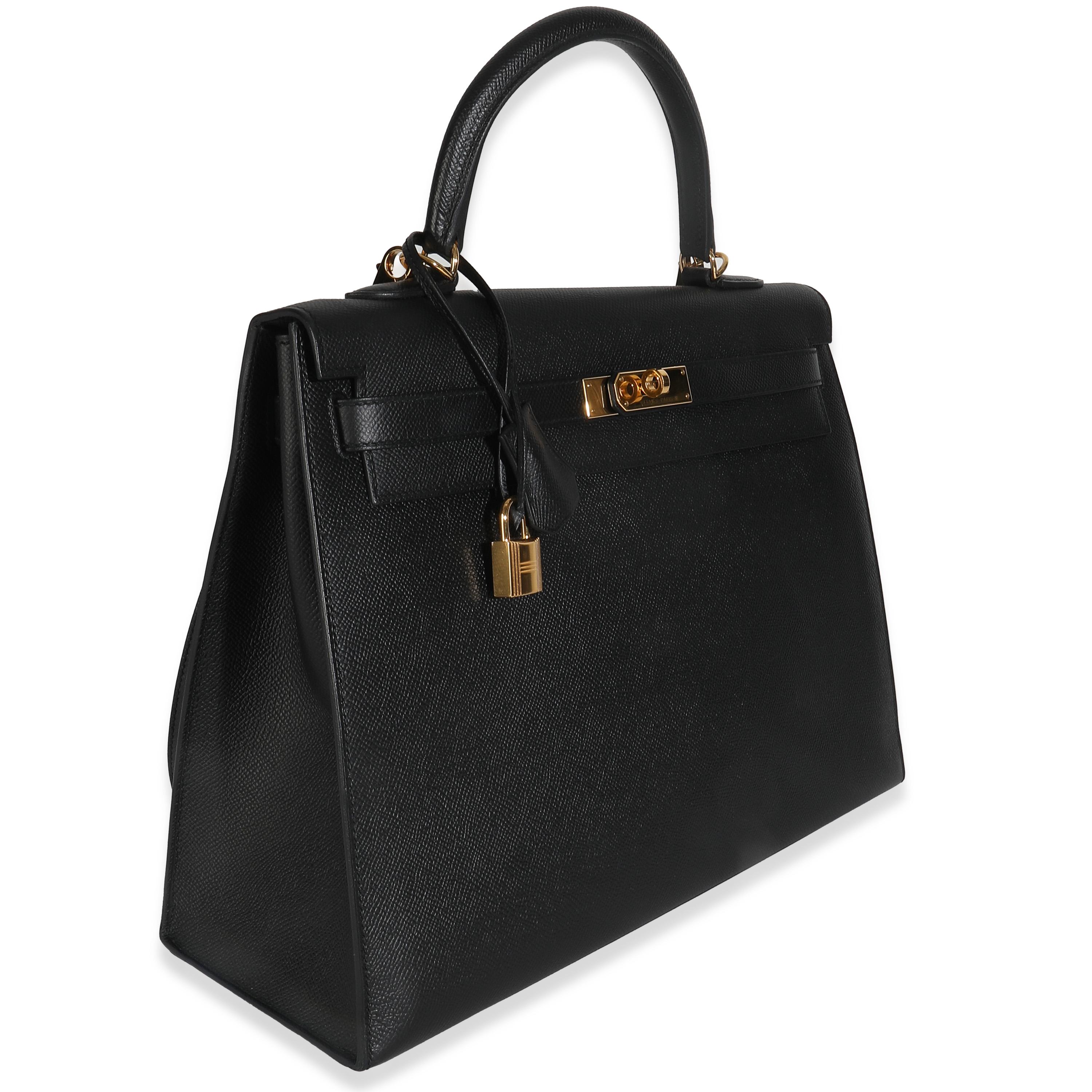 Hermès Schwarz Epsom Sellier Kelly 35 GHW im Angebot 3