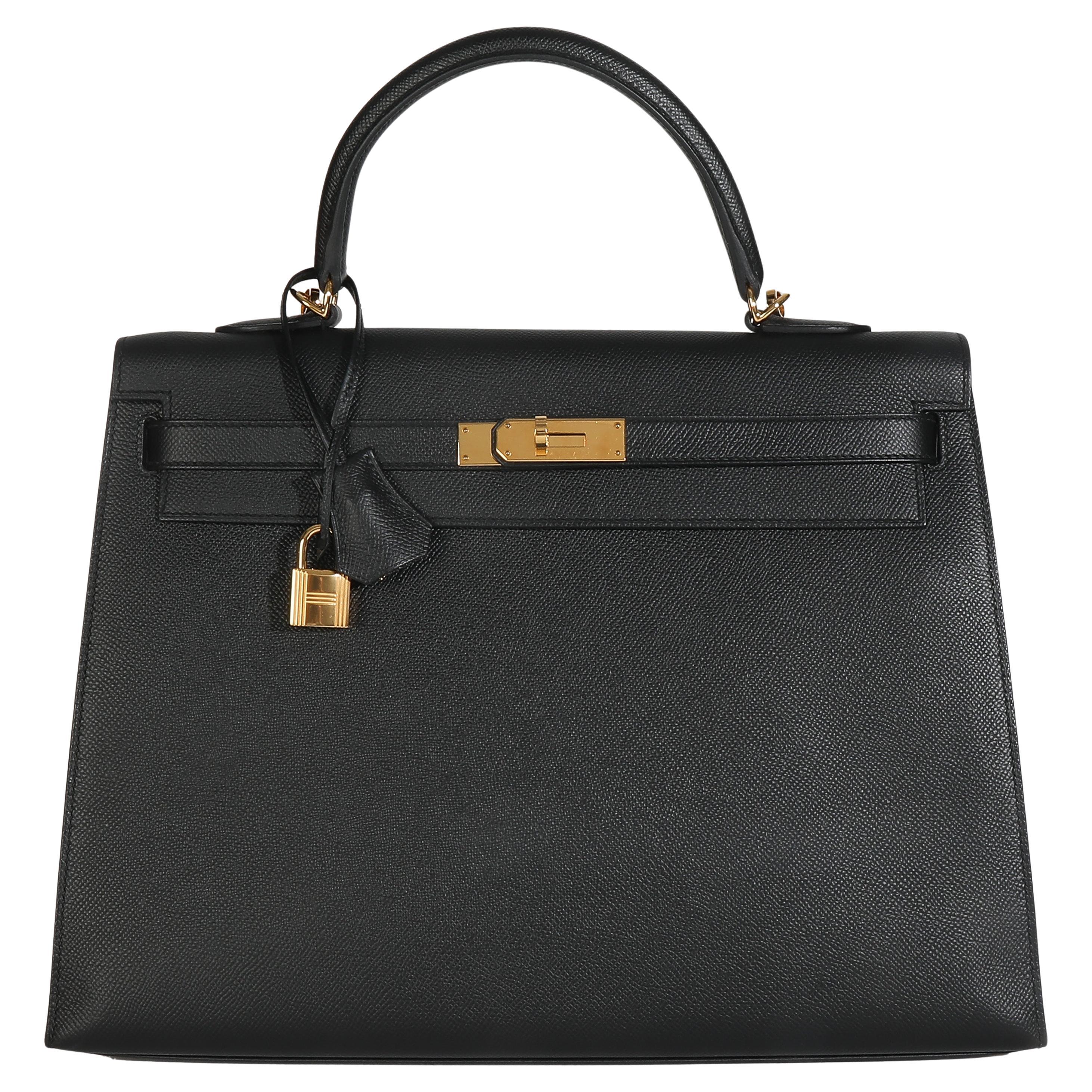 Hermès Schwarz Epsom Sellier Kelly 35 GHW