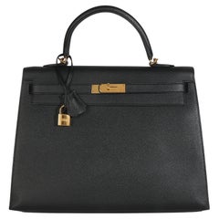Hermès Schwarz Epsom Sellier Kelly 35 GHW