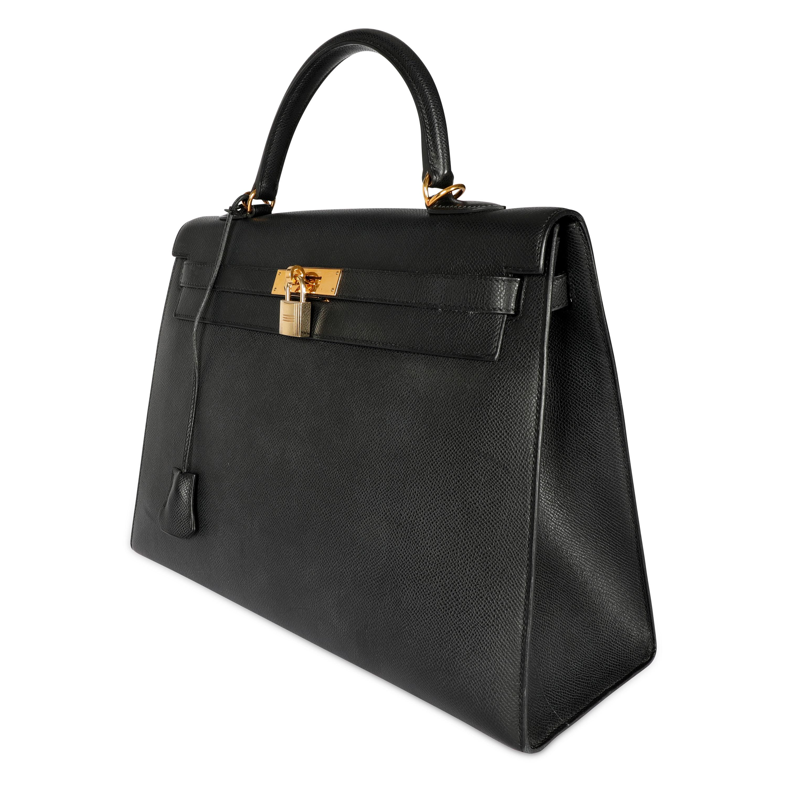 Listing Title: Hermès Black Epsom Sellier Kelly 35 with Gold Hardware
SKU: 107494

Condition Description: First conceived in 1930, by Robert Dumas, as a classic and elegant bag for the modern and independent woman. It had been referred to as “The