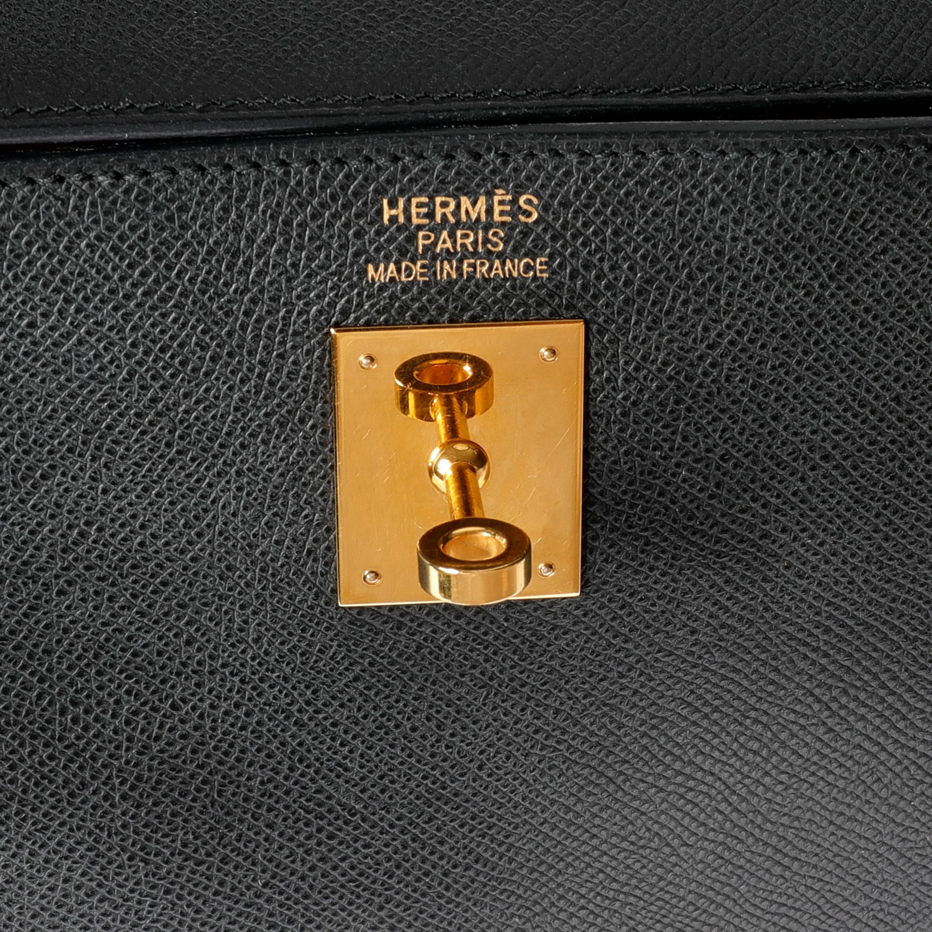 Hermès Black Epsom Sellier Kelly 35 with Gold Hardware 3