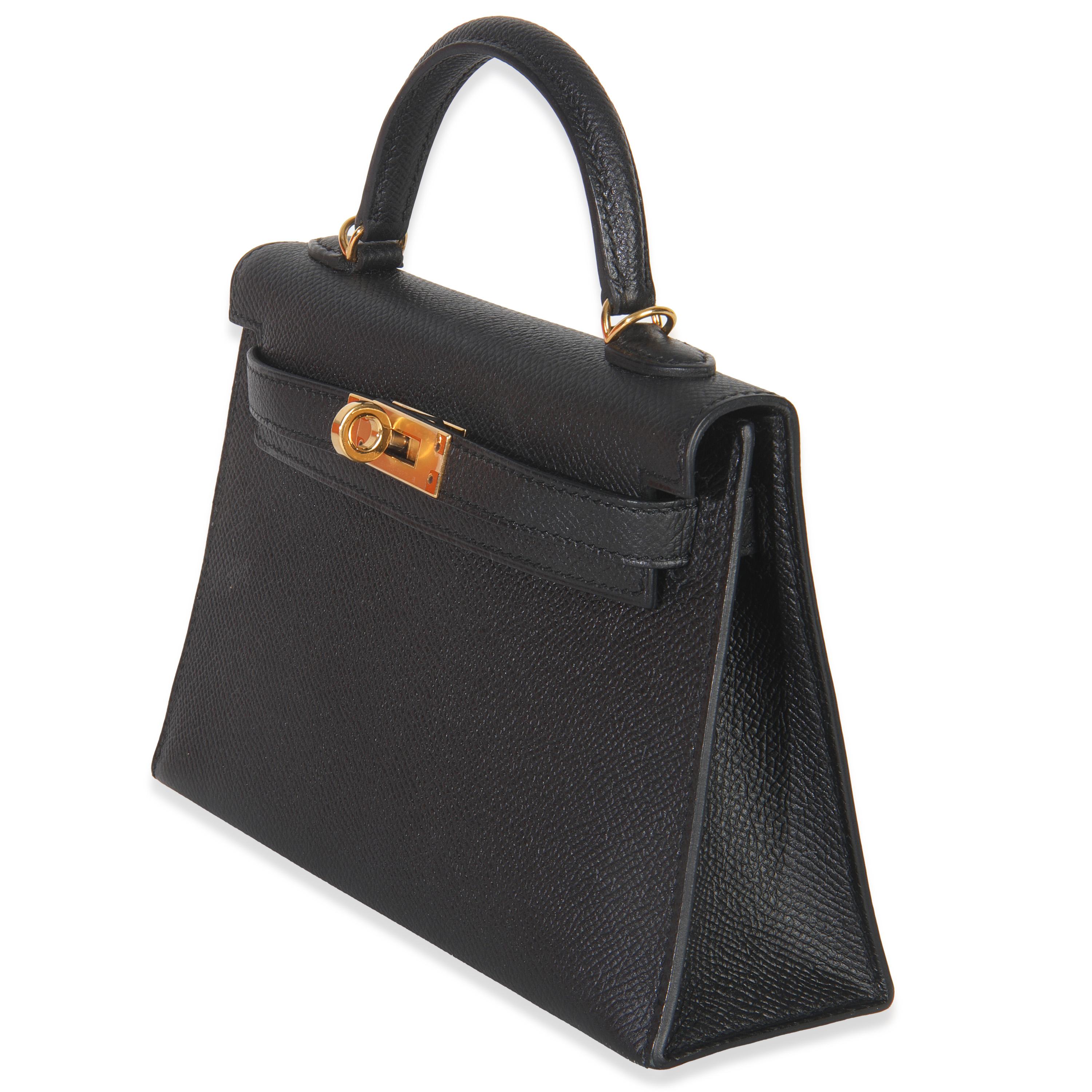 Hermès Schwarz Epsom Sellier Mini Kelly II 20 GHW im Zustand „Hervorragend“ im Angebot in New York, NY