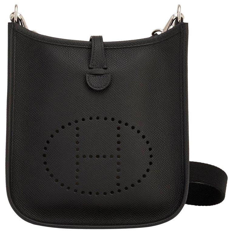 Hermes Black Evelyne TPM Clemence Shoulder Cross Body Messenger Bag 1
