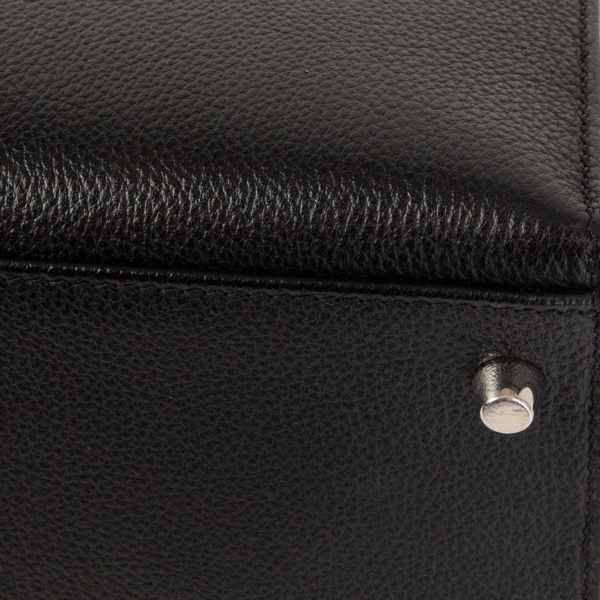 HERMES black Evercalf leather KELLY 35 SELLIER Bag Palladium 6