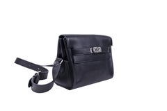 Hermès Black Evercolor Kelly Messenger Crossbody PM