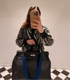 Hermès Black Evercolor Leather Amazone Kelly 50cm Voyage Retourne