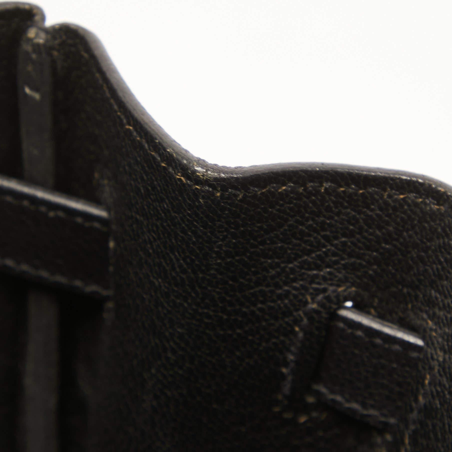 Hermès Black Evercolor Leather Palladium Finish Birkin 30 Bag 10