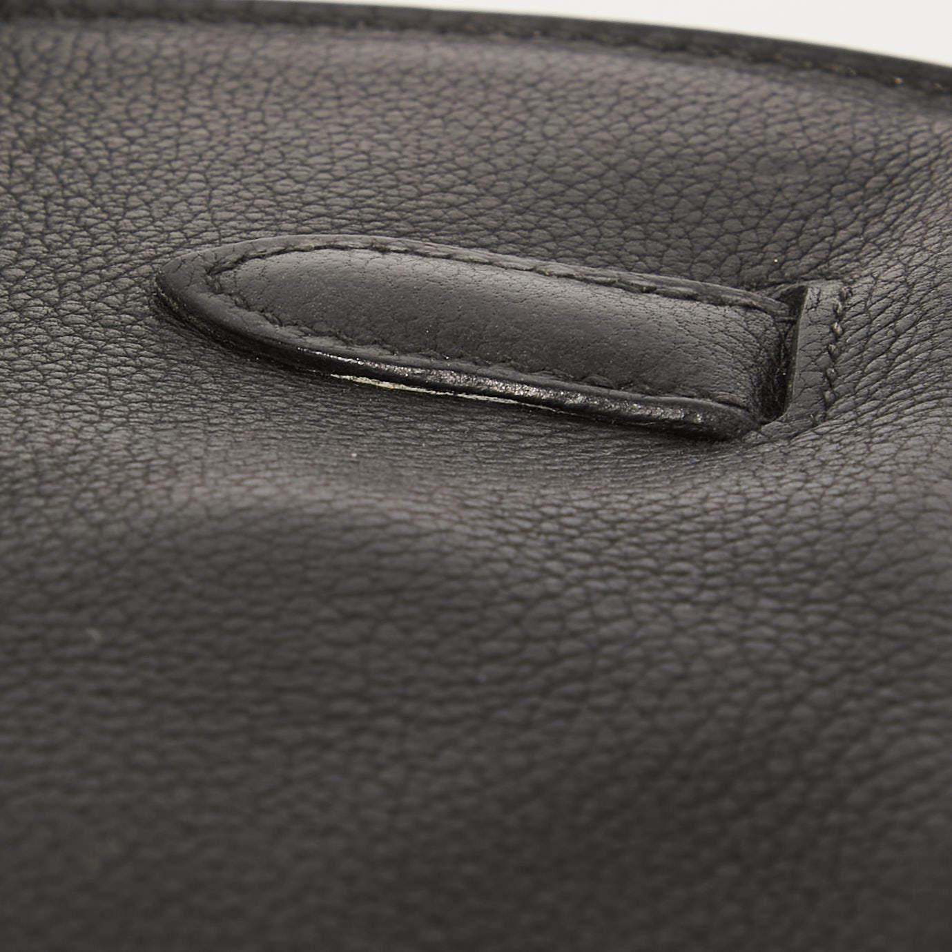 Hermès Black Evercolor Leather Palladium Finish Birkin 30 Bag 2