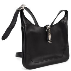 HERMES black Evercolor leather TRIM DUO 24 Crossbody Bag Phw