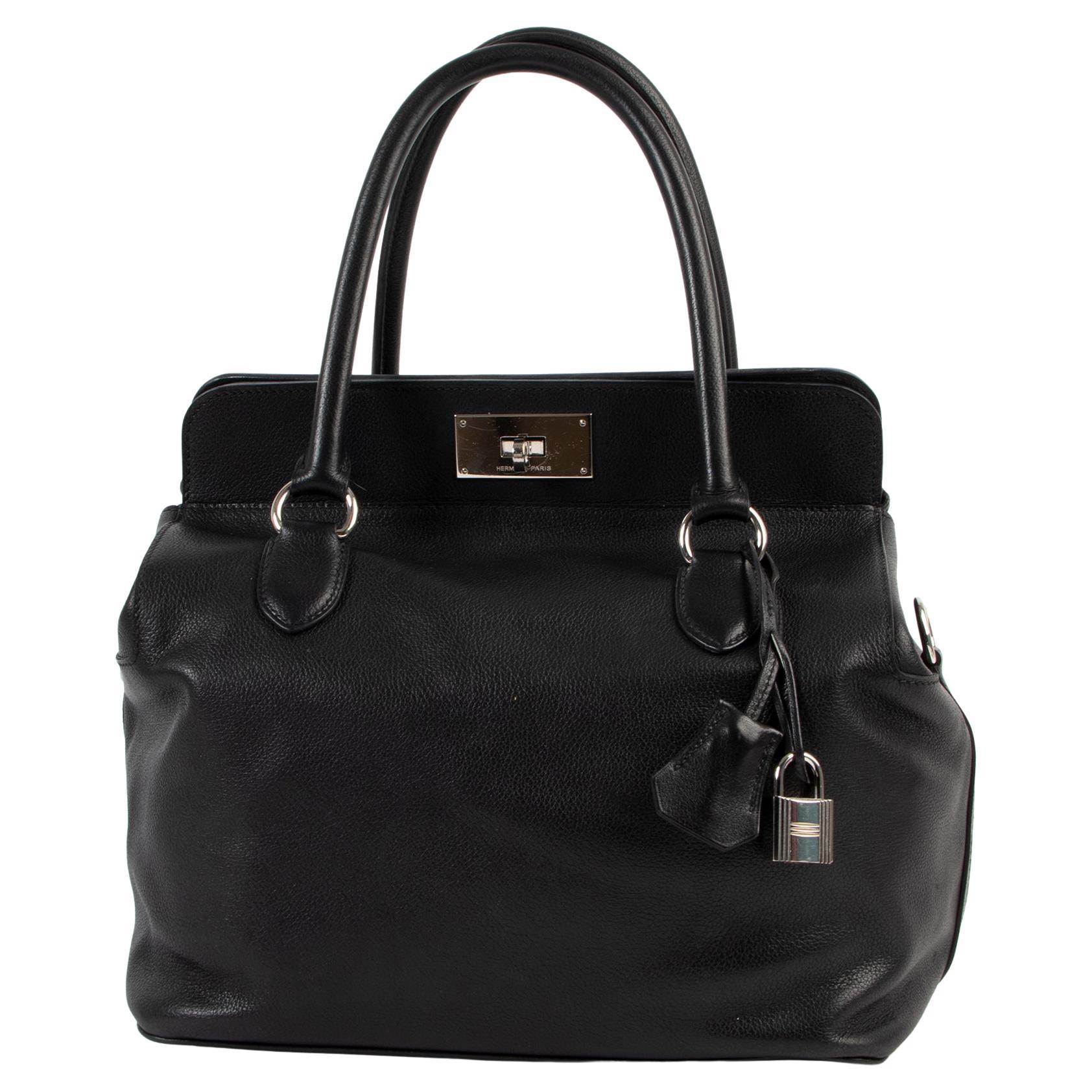 Hermès Black Evercolor Toolbox 26 Bag