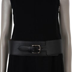 HERMES black Evergrain leather 2010 ROMY 80 Belt 85