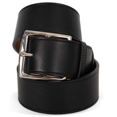 HERMES black Evergrain leather ETRIVIERE 45 Belt 85
