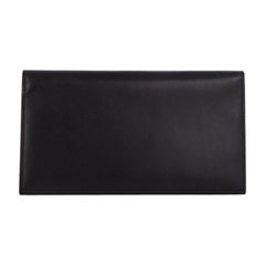 HERMES black Eversoft leather CITIZEN LONG Wallet