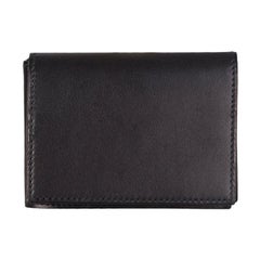 HERMES black Eversoft leather GUERNESEY Credit Card Wallet