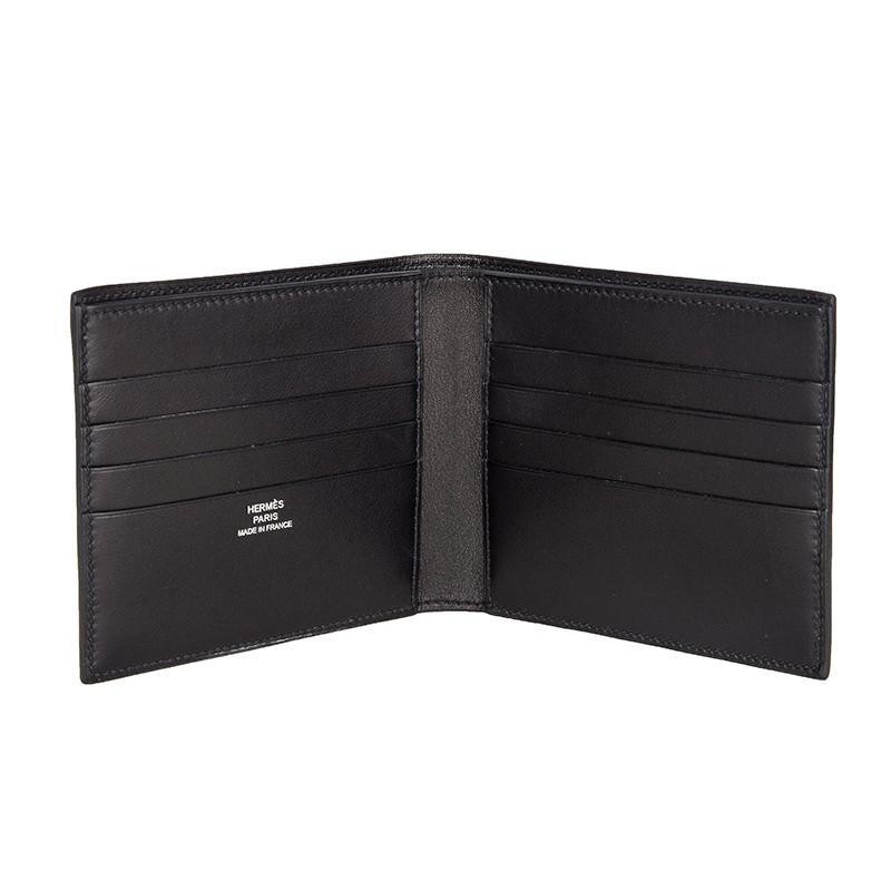 HERMES black Eversoft leather MC2 COPERNIC Men's Wallet 1