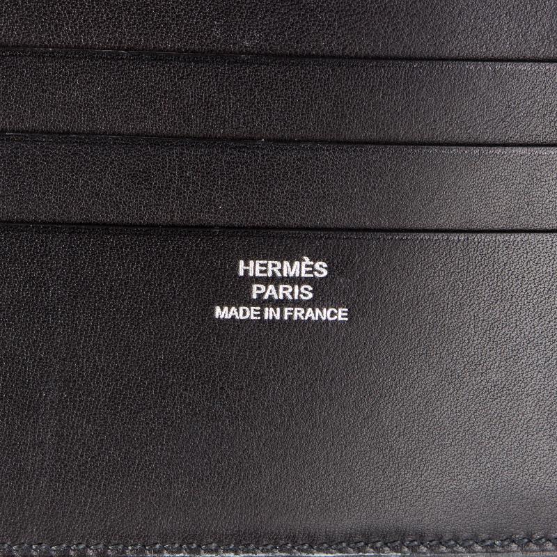 HERMES black Eversoft leather MC2 COPERNIC Men's Wallet 2