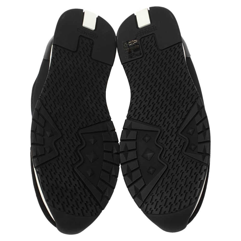Hermes Black Fabric Tokyo Slip on Sneakers Size 37 In New Condition In Dubai, Al Qouz 2
