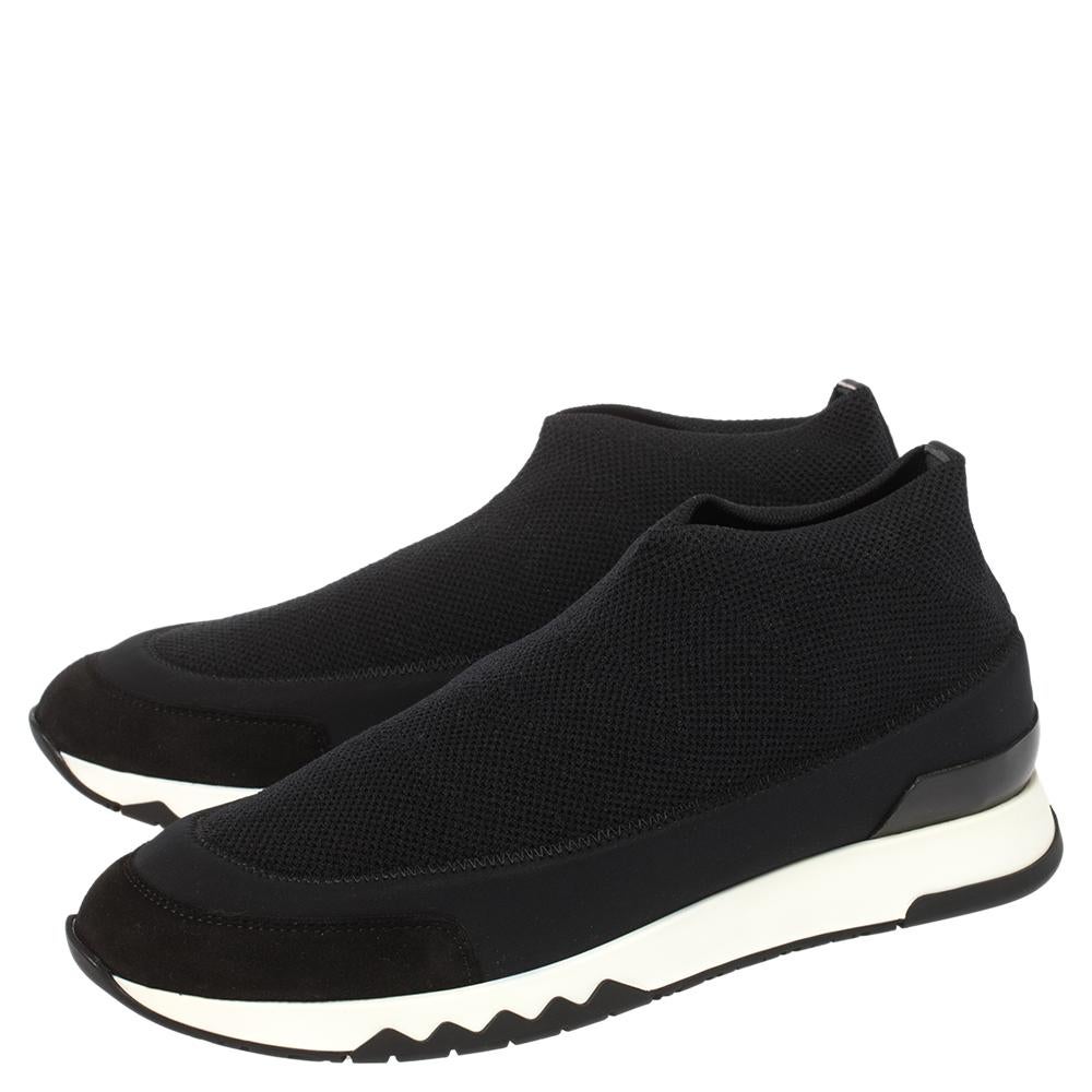 Hermes Black Fabric Tokyo Slip on Sneakers Size 37 1