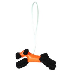 Hermès Black Feu Vert Peppermint Milo Lambskin Shearling Budy Charm