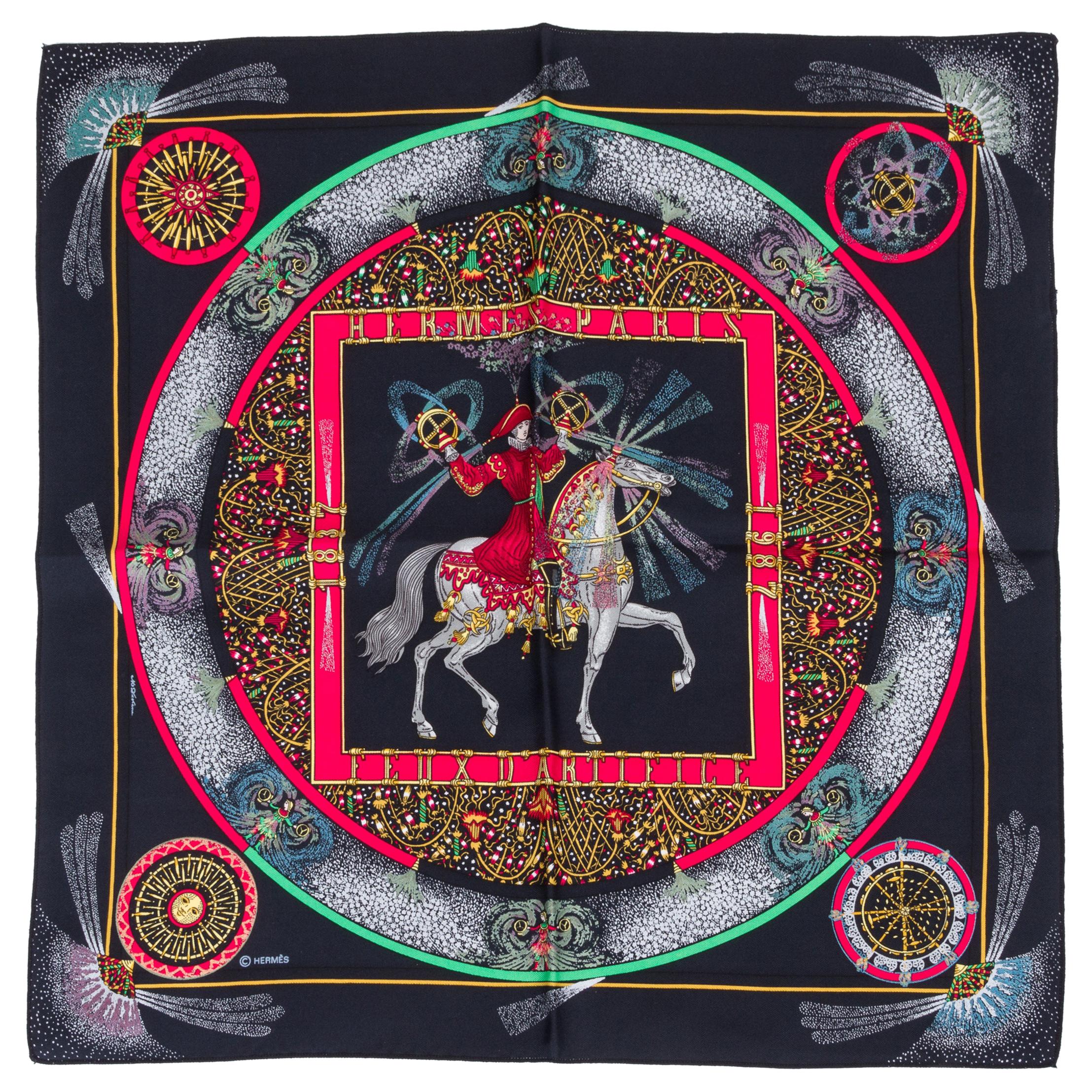 Schwarze Feux d'Artifice-Pochette von Hermès im Angebot