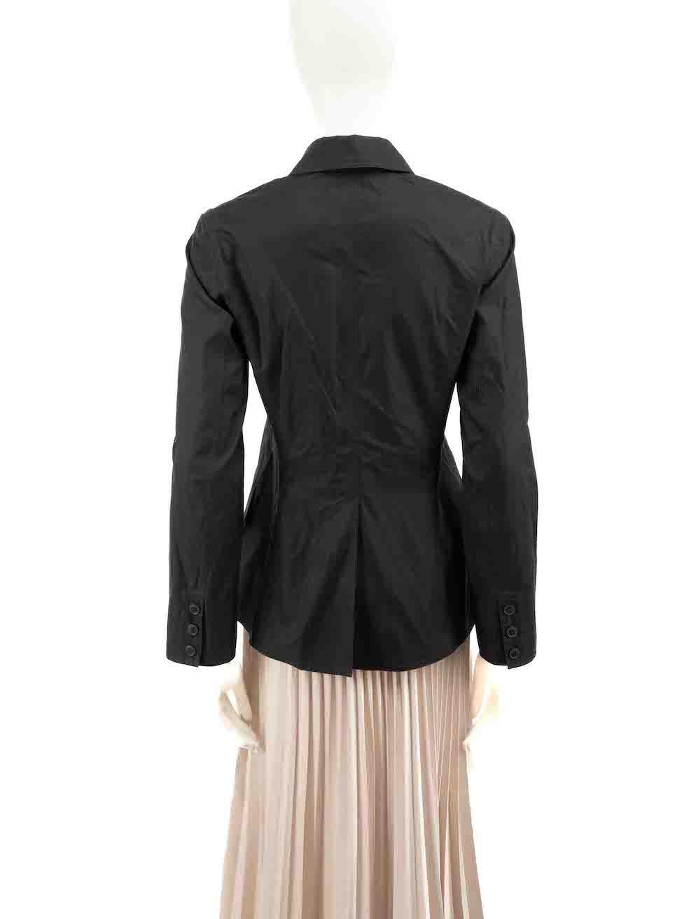 Hermès Black Fitted Buttoned Blazer Size M In Excellent Condition For Sale In London, GB