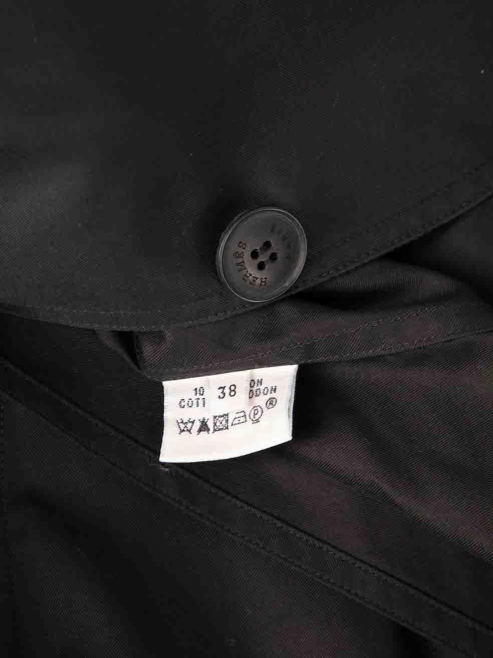 Hermès Black Fitted Buttoned Blazer Size M 4