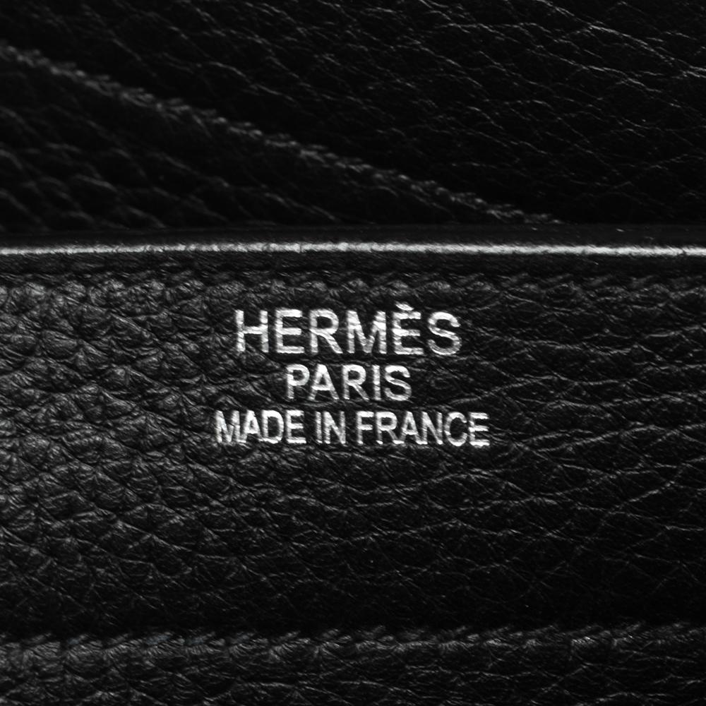 Men's Hermes Black Fjord Leather Sac a Depeche 41 Briefcase Bag